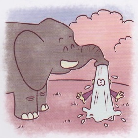 elefante lava la scimmia