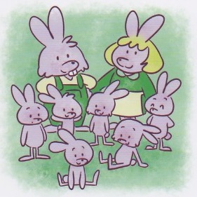 mamma papa e piccoli conigli