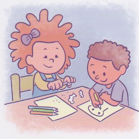 bambini che disegnano
