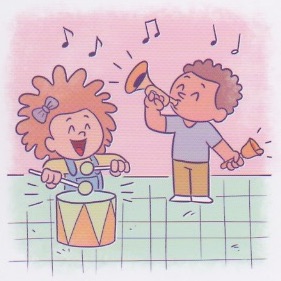 bambino che suonano gli strumenti